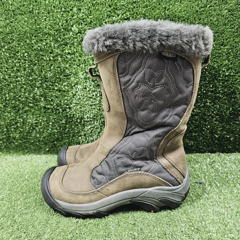 Keen Betty II Green Leather Winter‎ Waterproof Warm Insulated Boots Womens 6.5
